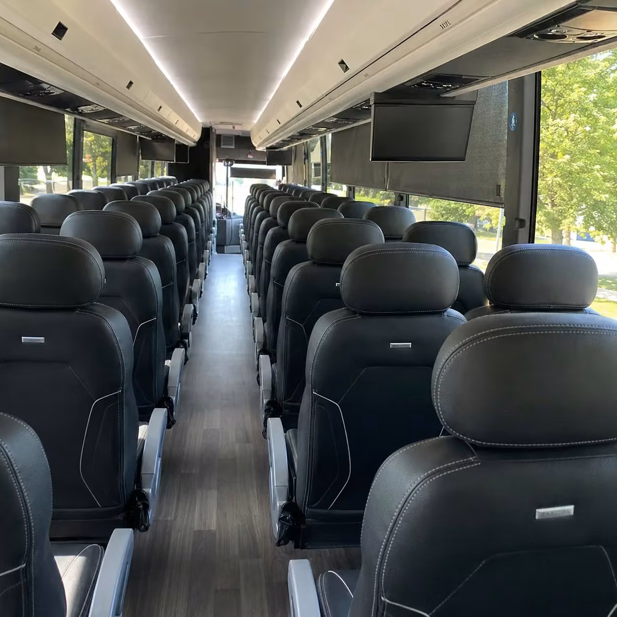 56 passenger charter bus interior
