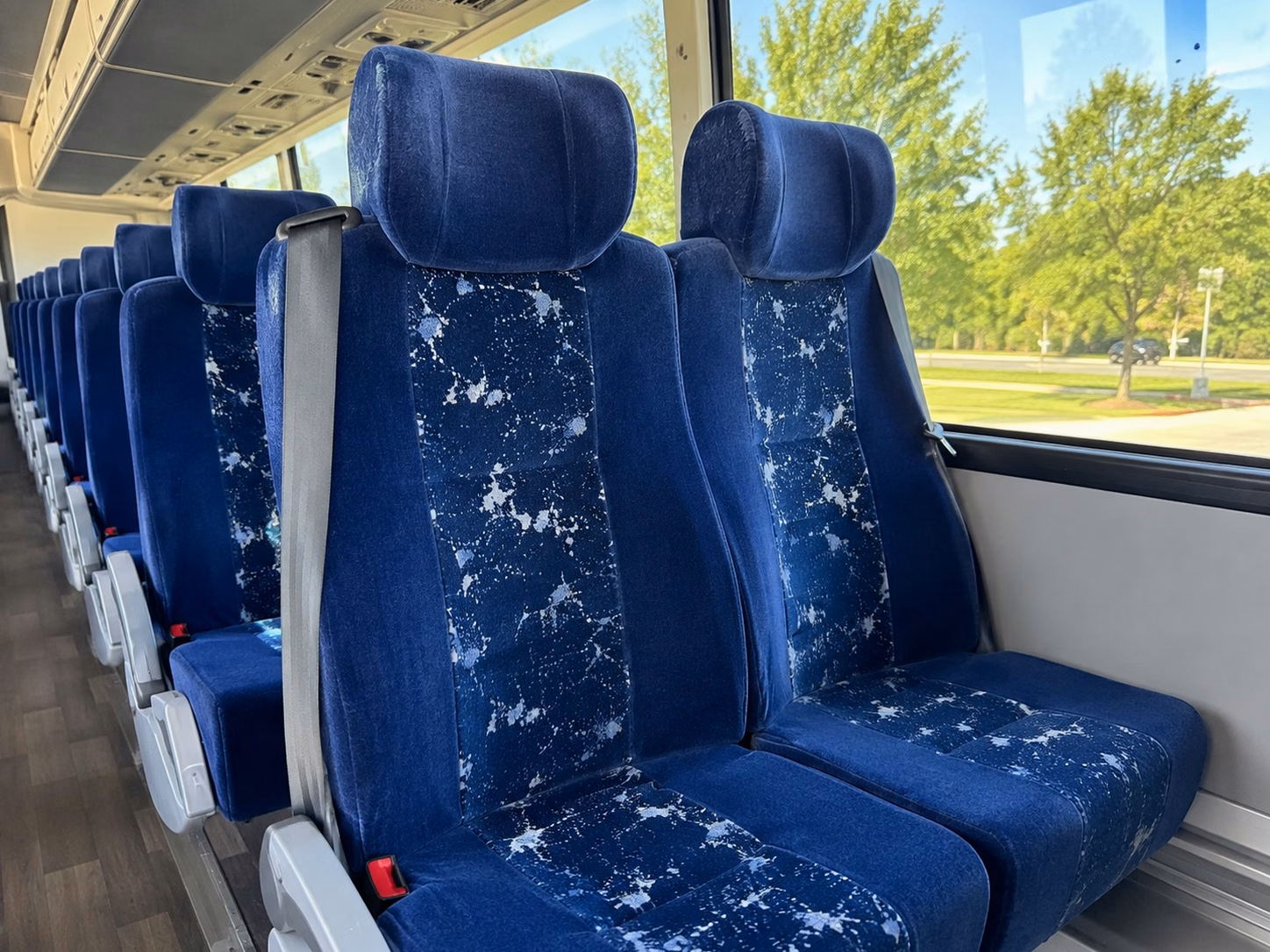 rochester charter bus rental interior